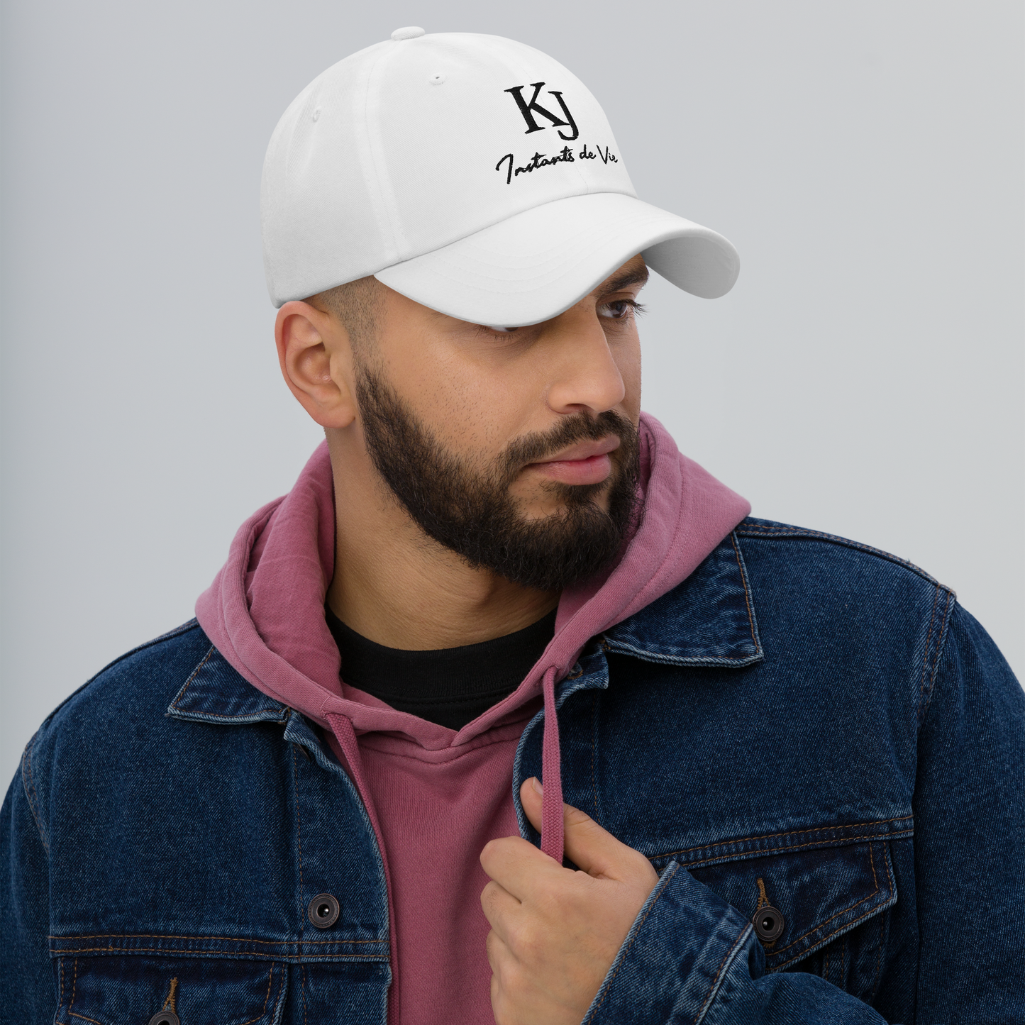 Casquette KJ instants de vie brodée blanche