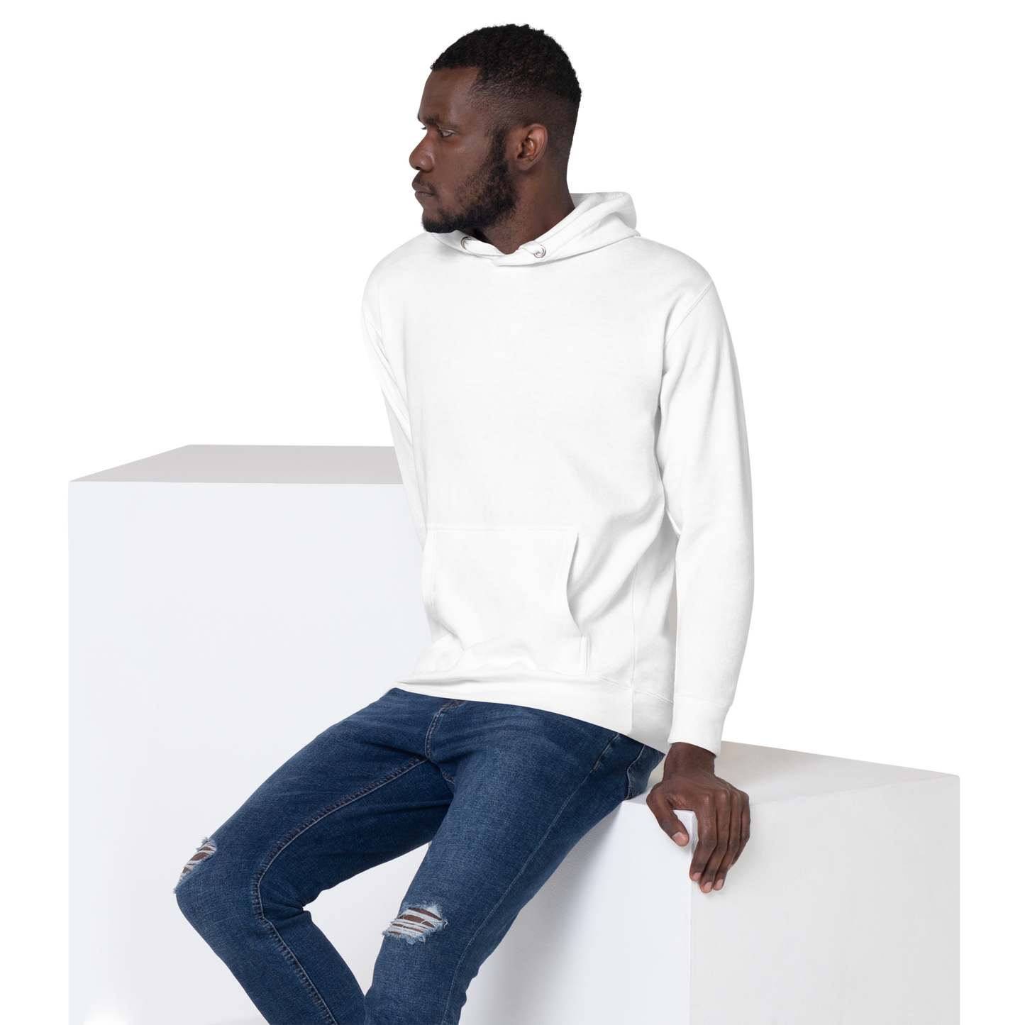 Sweat à Capuche Unisexe blanc
